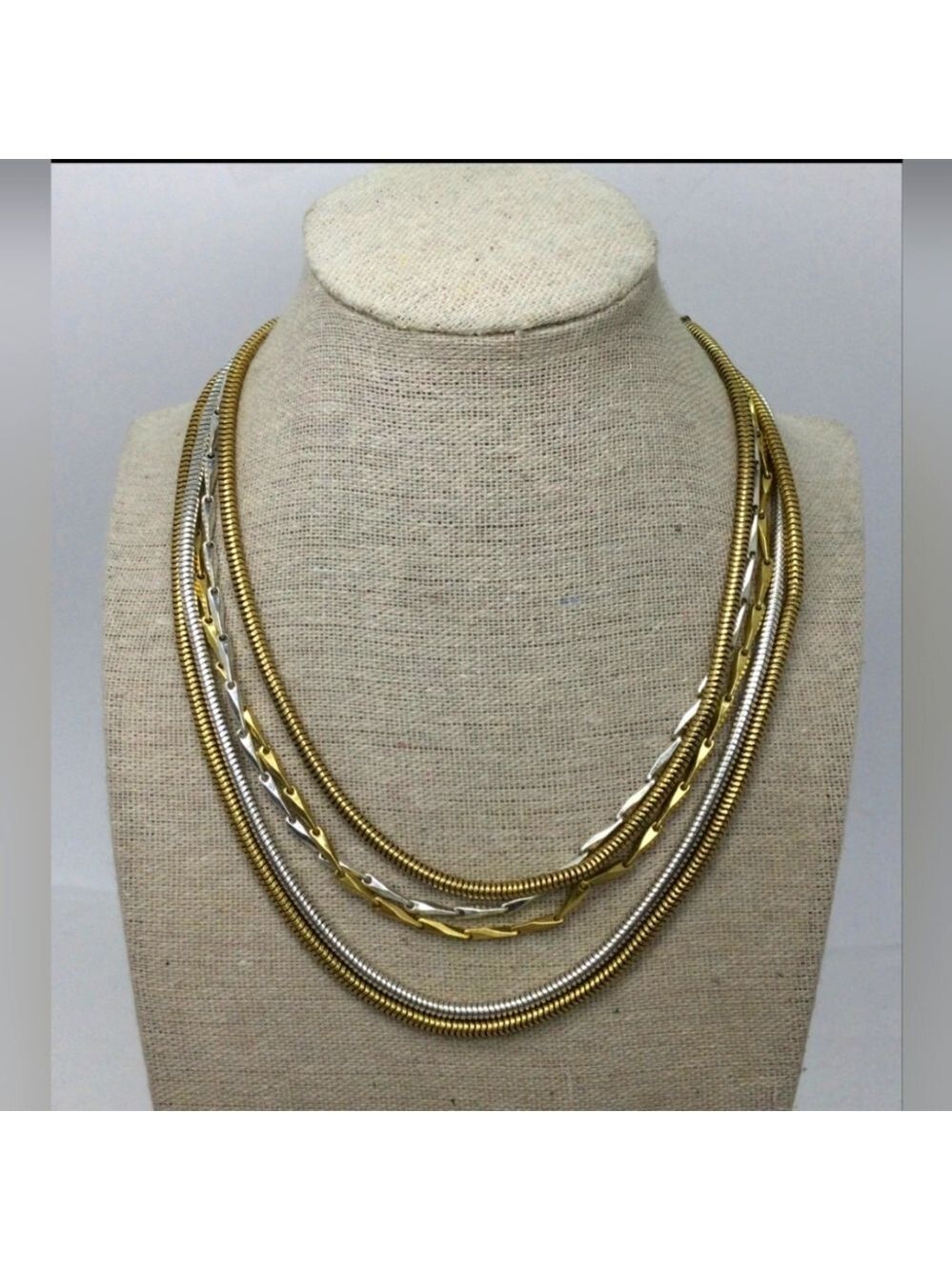 Stella & Dot Two-Tone Multi Strand Chain Necklace 18"